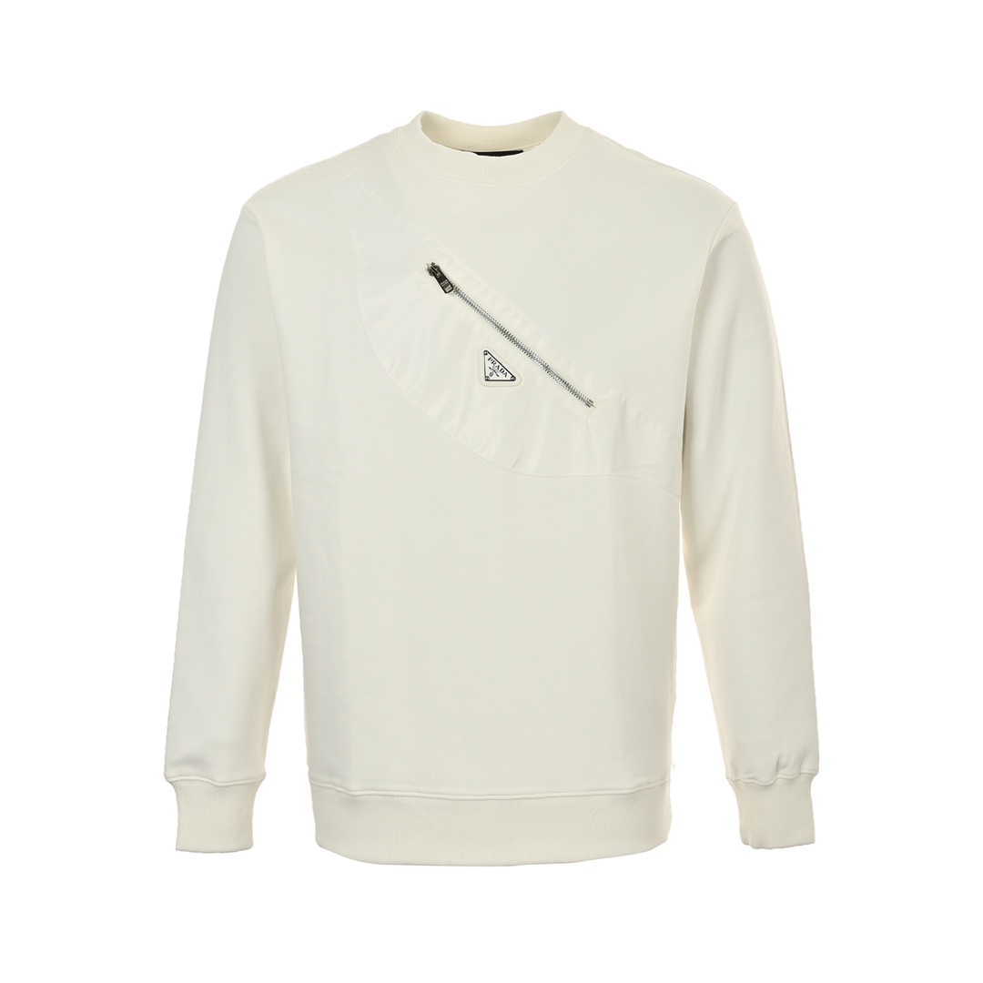 Prada 24Fw Triangle Logo Chest Pack Backpack Crew Neck Sweatshirt