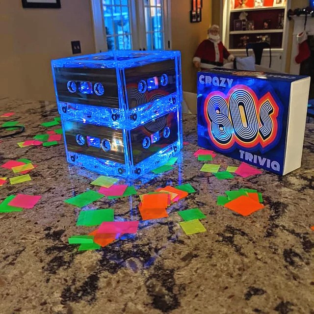 Retro rock cassette night light decor