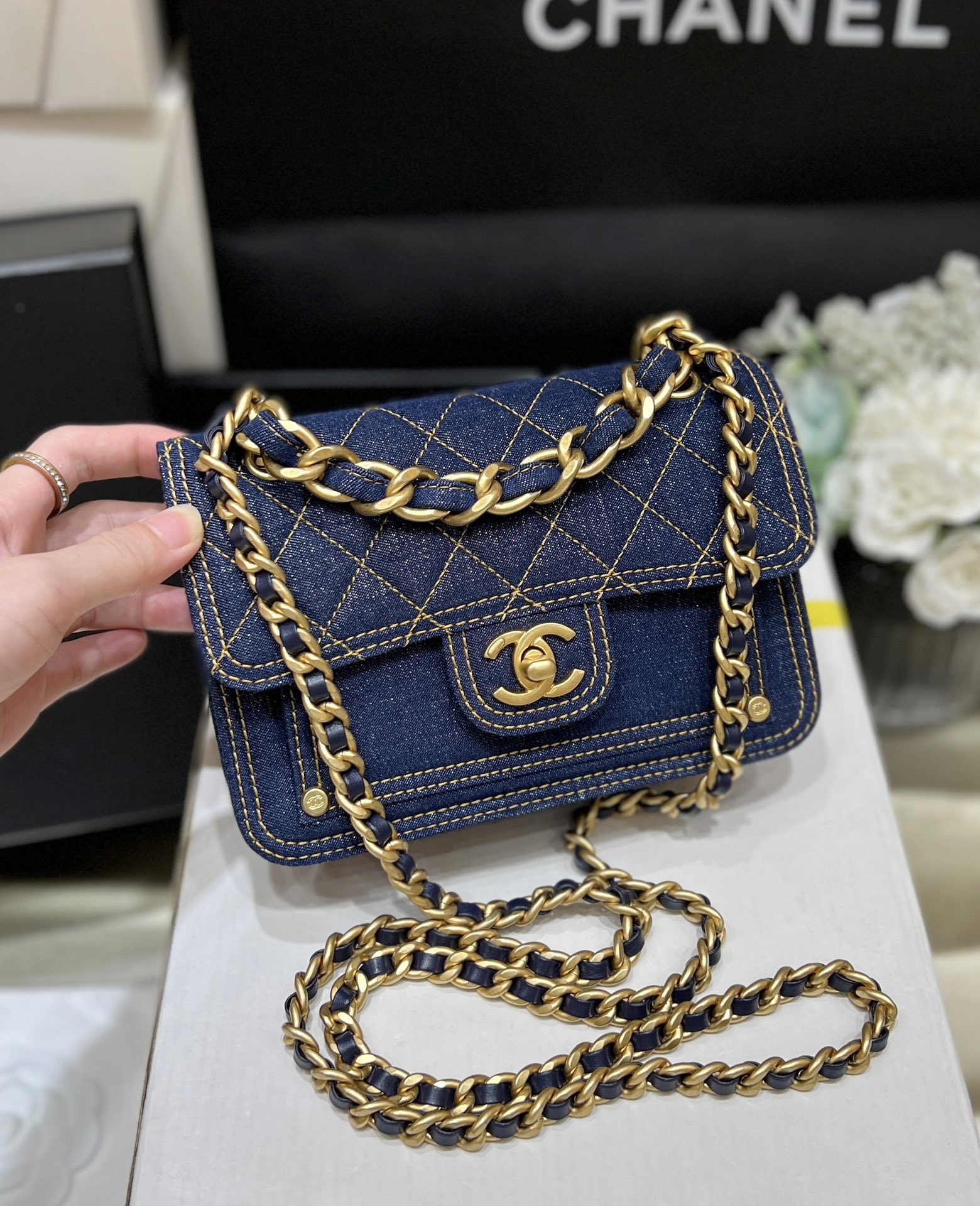 Chanel 23S Spring/Summer Collection Limited Edition Denim Messenger Bag AS4051
