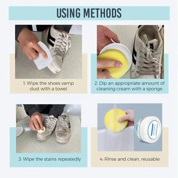 Multi-functional yellow stain remover and whitening shoe cleaning paste