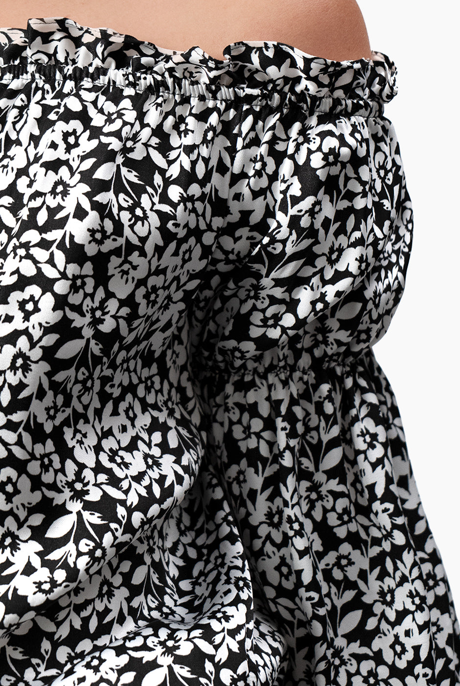 Blusa estampada de hombros caidos