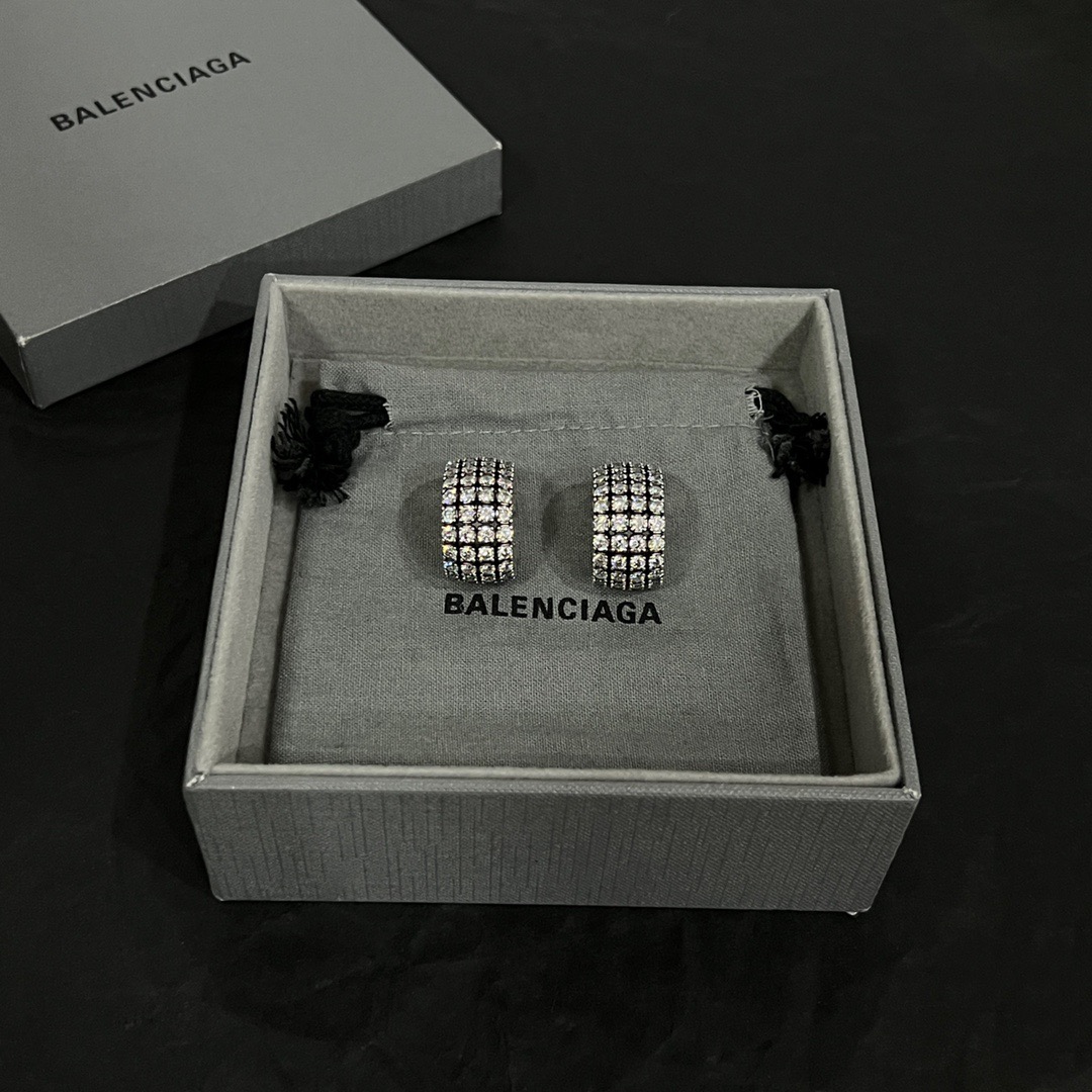 Balenciaga Diamond Arc Earrings
