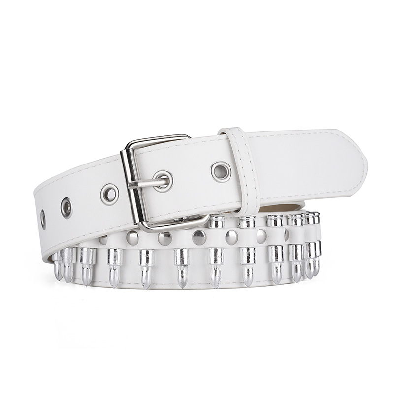 Cross-border new European and n ins style fashion bullet inlaid men's personality punk decorated jeans belt