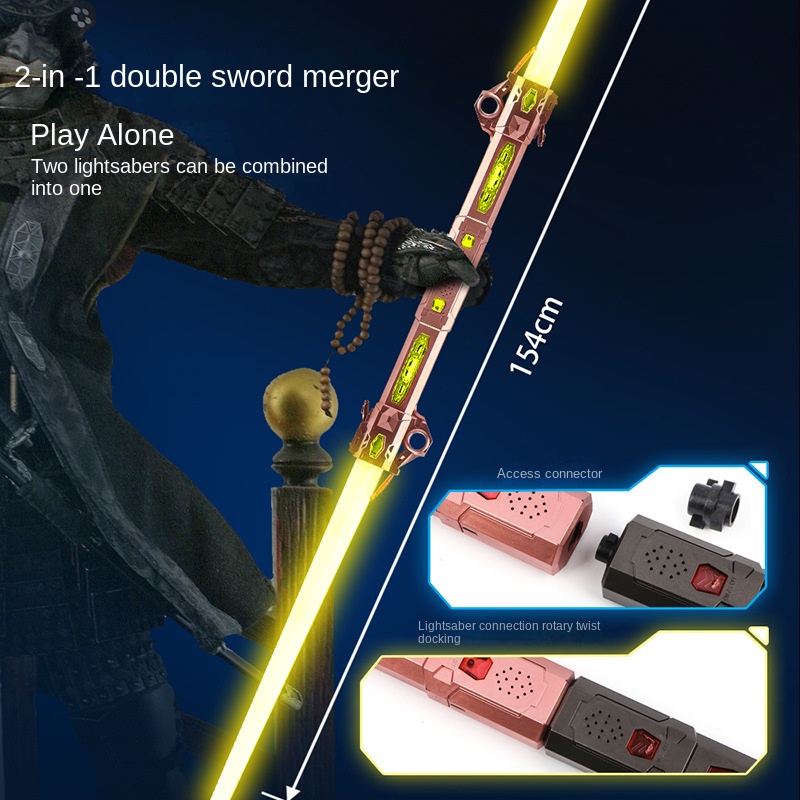 Laser Sword Retractable Two-in-one Color-changing Lightsaber Toy