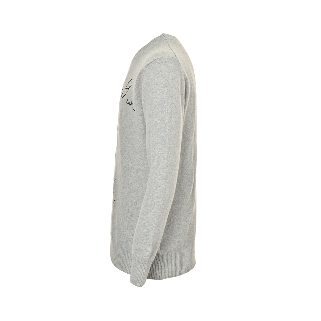 Dior 24Fw lily of the valley embroidered crewneck sweater