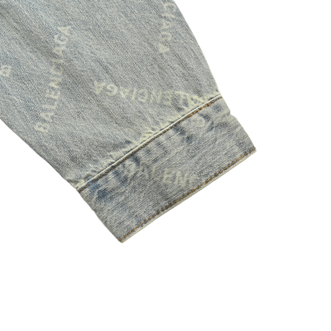 Balenciaga 24Fw laser-printed denim jacket