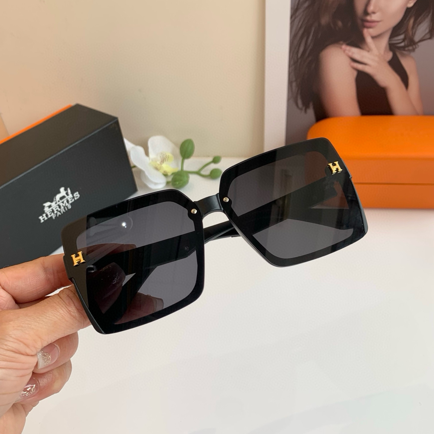 Hermes Square Frame Sunglasses