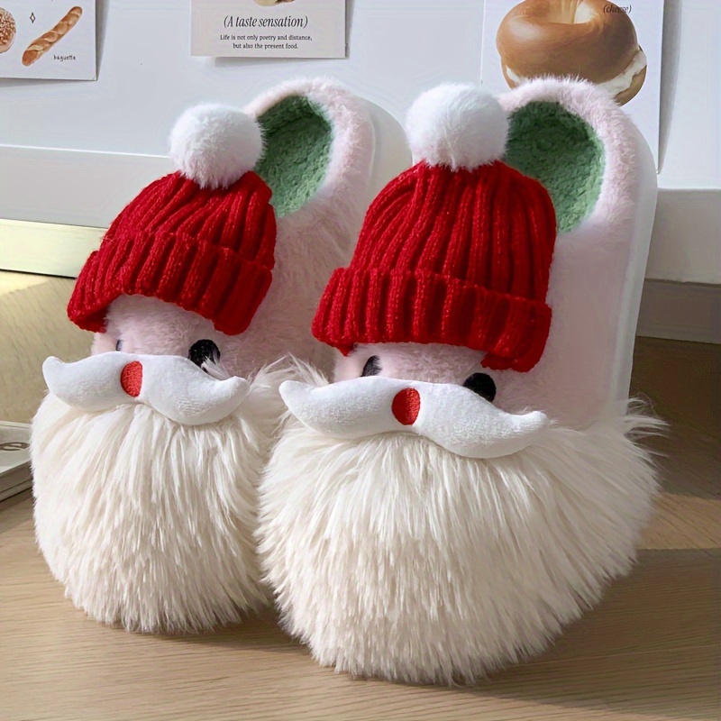🎄Early Christmas Sale 49% OFF🎄🎅Plush Cartoon Santa Claus Slippers