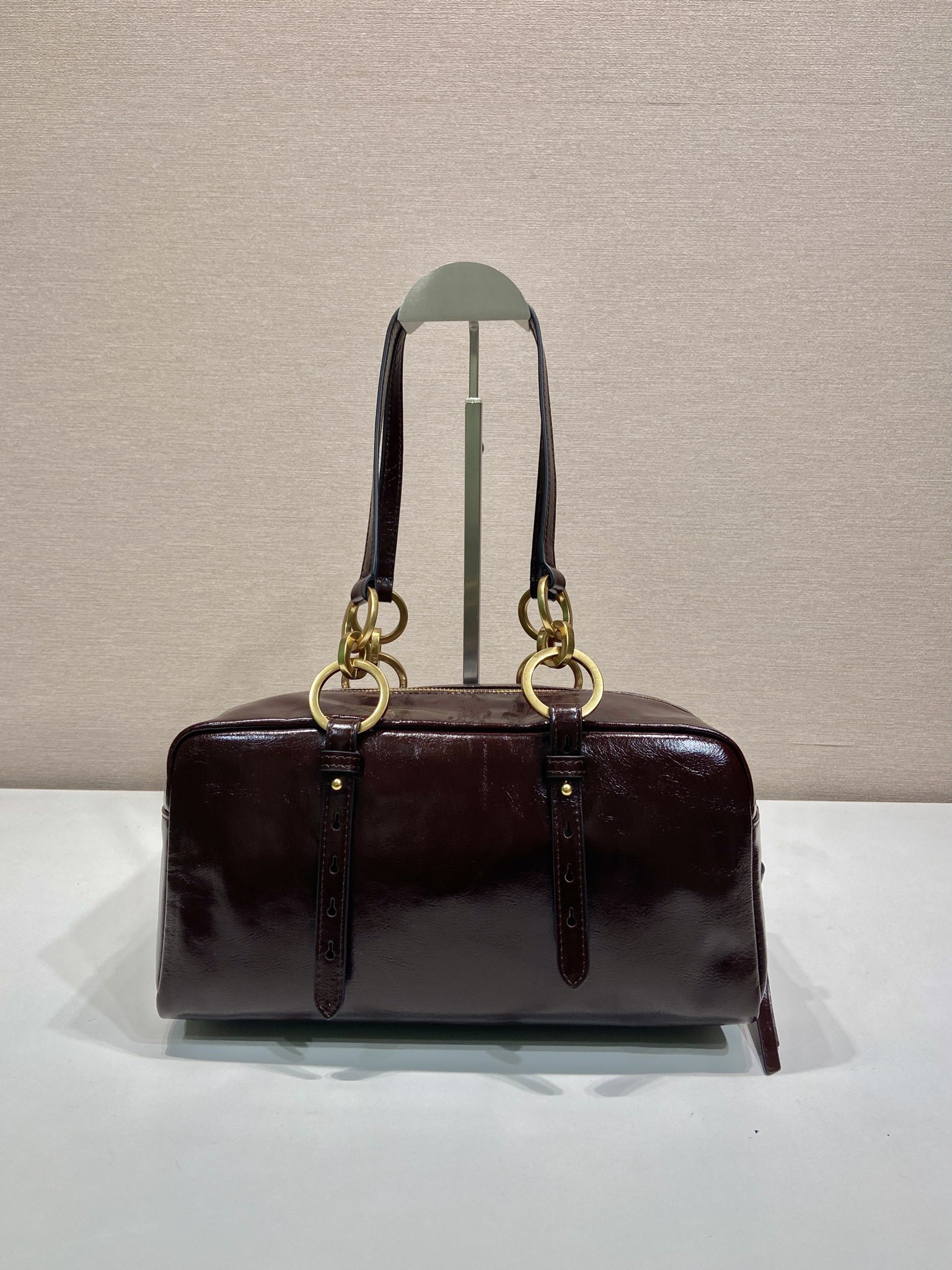 Prada waxed leather handbag 1BB138