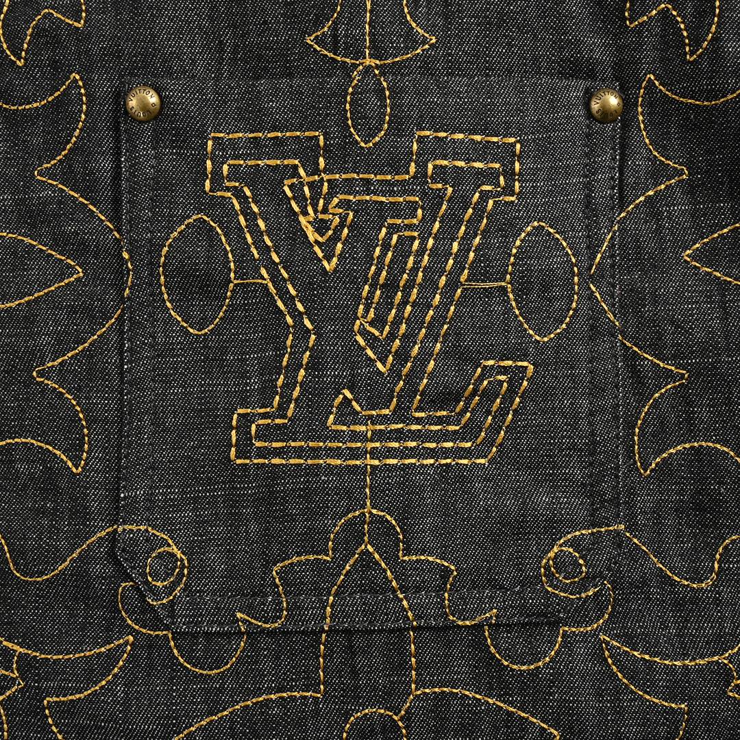 Louis Vuitton 24Fw gold thread embroidered monogram suit denim jacket
