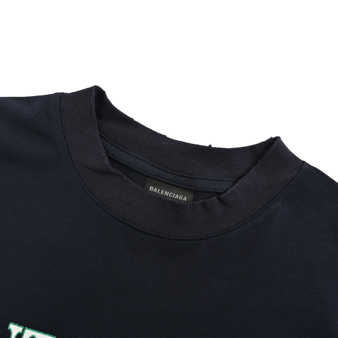 Balenciaga 24ss cracked letter print short sleeves