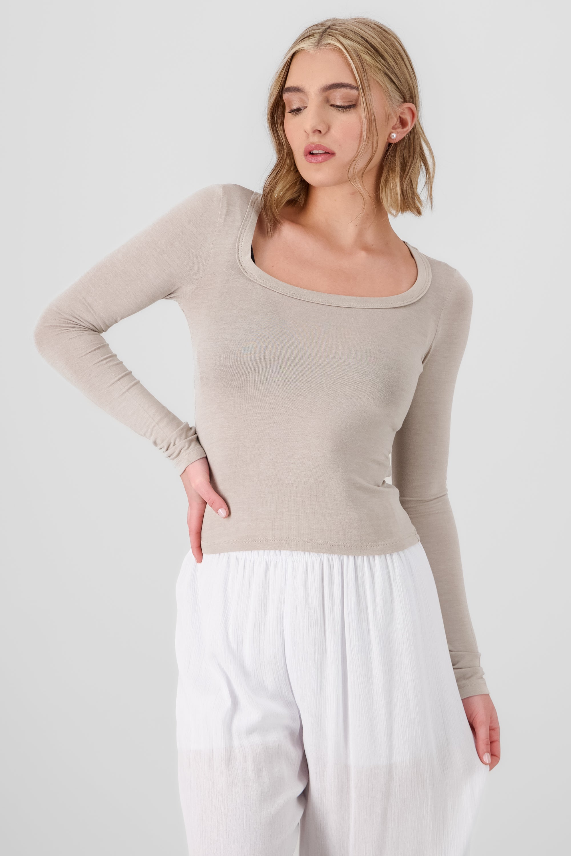 Solid Long Sleeve Top