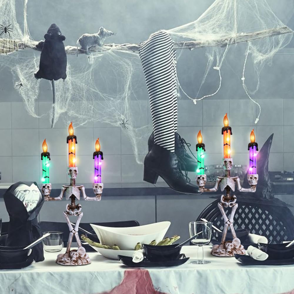 🎃Early Halloween Sale👻Skull Halloween Candelabra Decorations