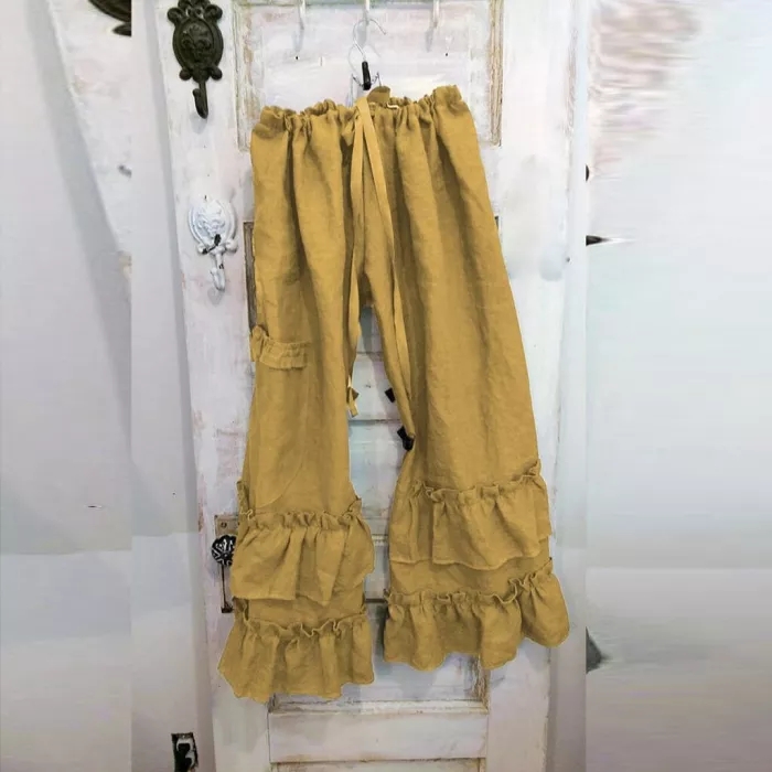 Cotton Loose Ruffle Lounge Pants