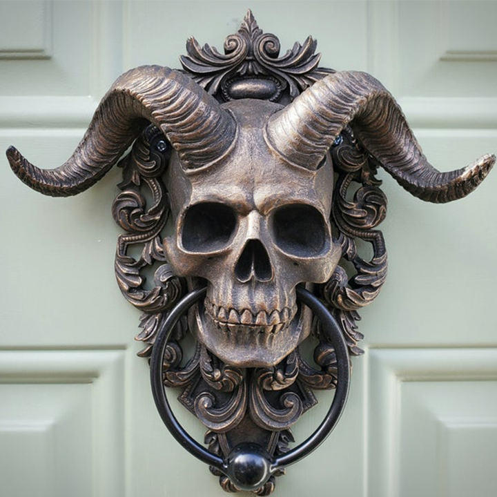 (🔥Last Day Promotion-SAVE 50% OFF)☠️Baphomet Horned God Skull Hanging Door Knocker-BUY 2 GET FREE SHIPPING！