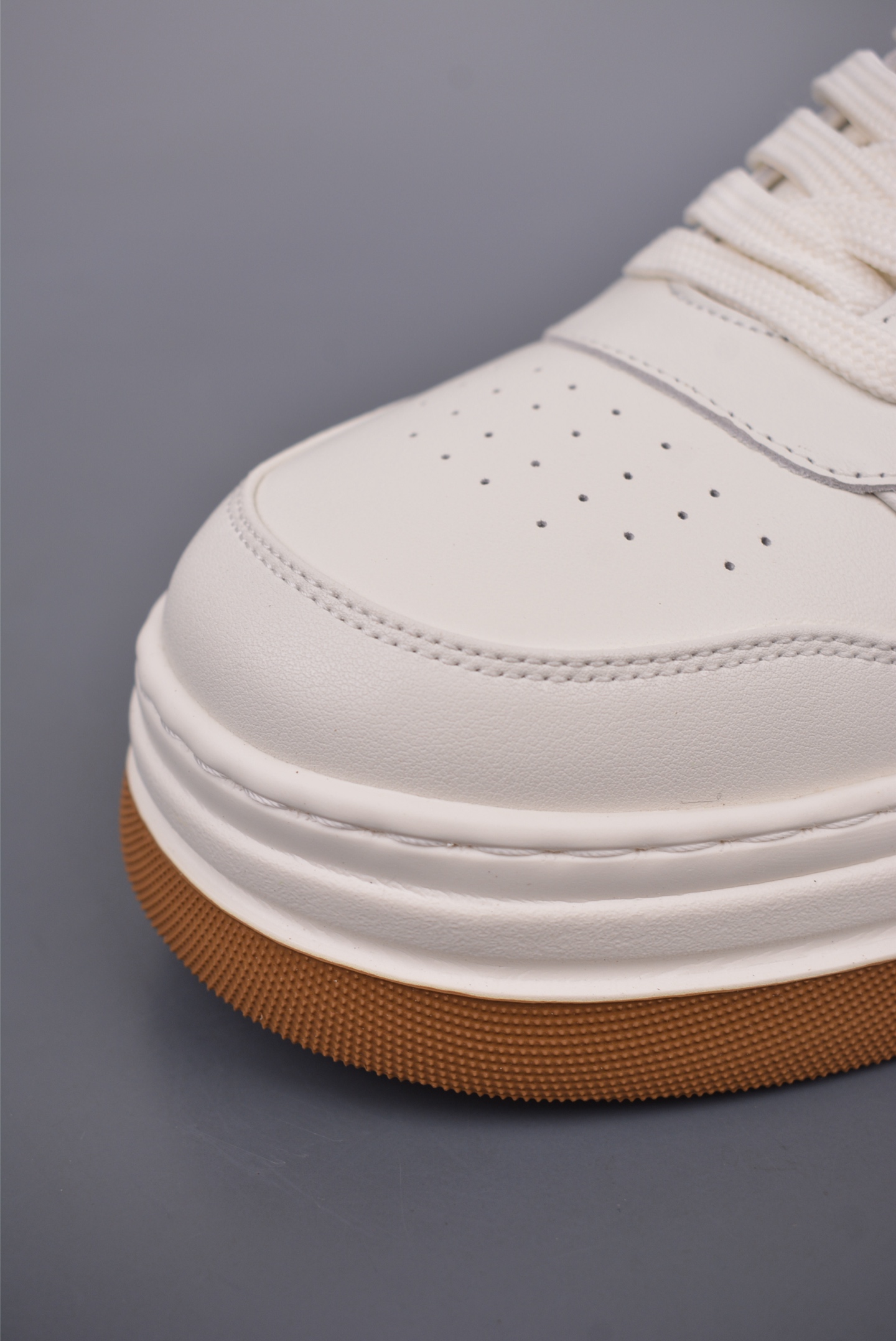 Prada PRAX 01 Triangle Logo Leather Sneakers off-white brown 3D933M_3LF5_FG000