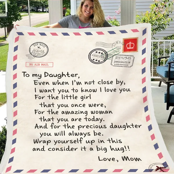 (🎁2024 New Year Hot Sale🎁)🎁Daughter's Gift - Letter Blanket Gift- Sweet Words To My Daughter (49% OFF TODAY)