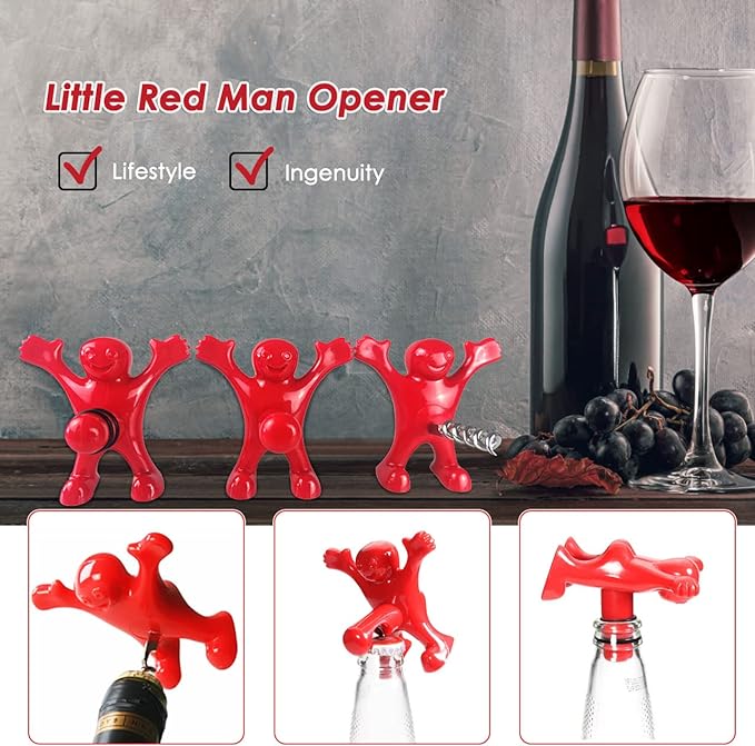 Funny Red Man  Wine Bottle Stopper Bottle