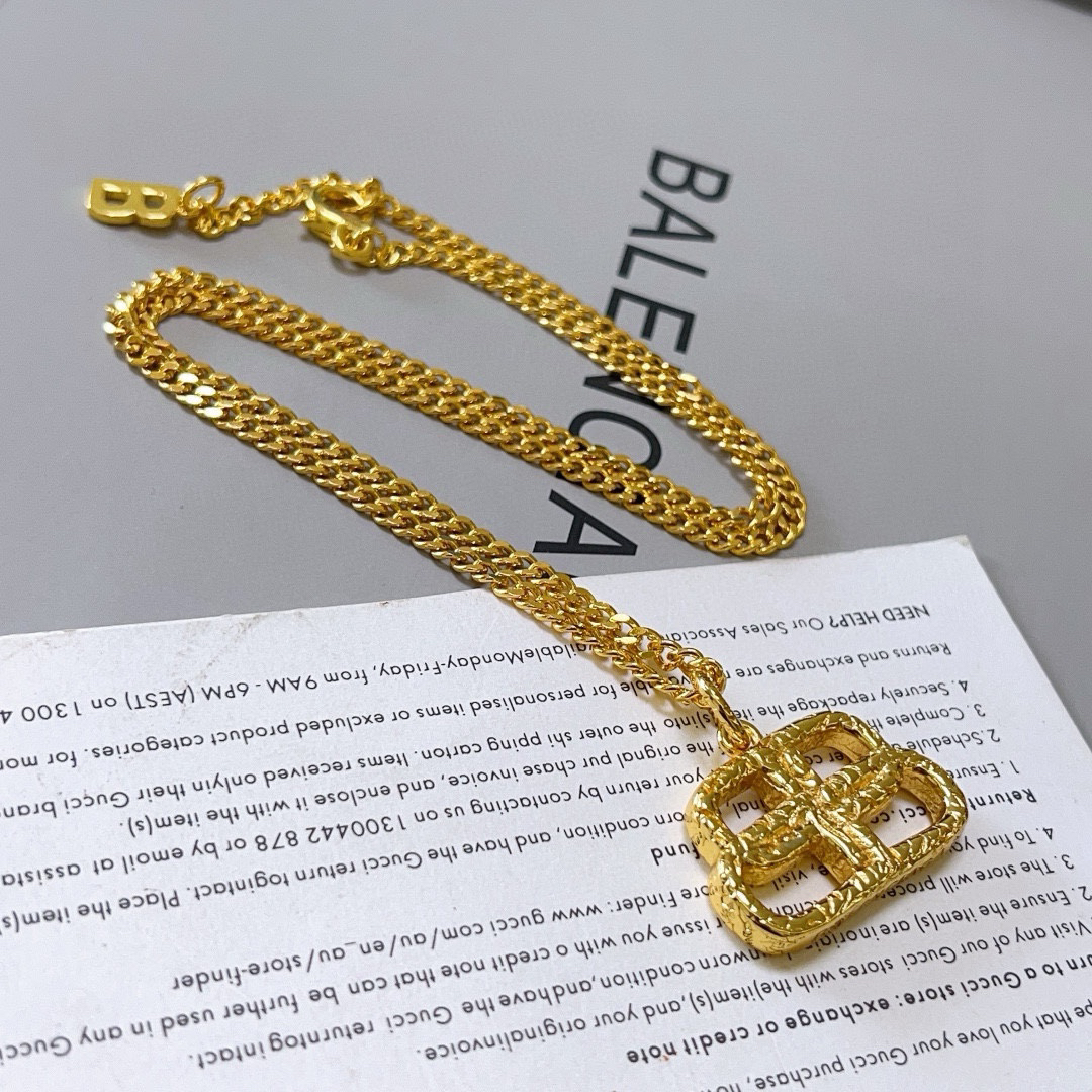 Balenciaga BB gold necklace