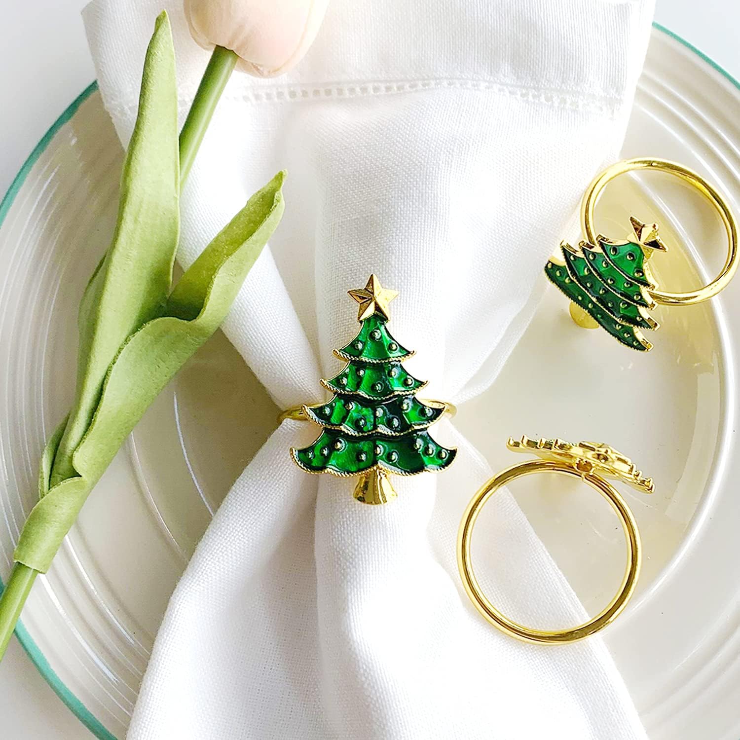 🔥ON SALE🔥Christmas Decor Napkin Buckle-4 Pack