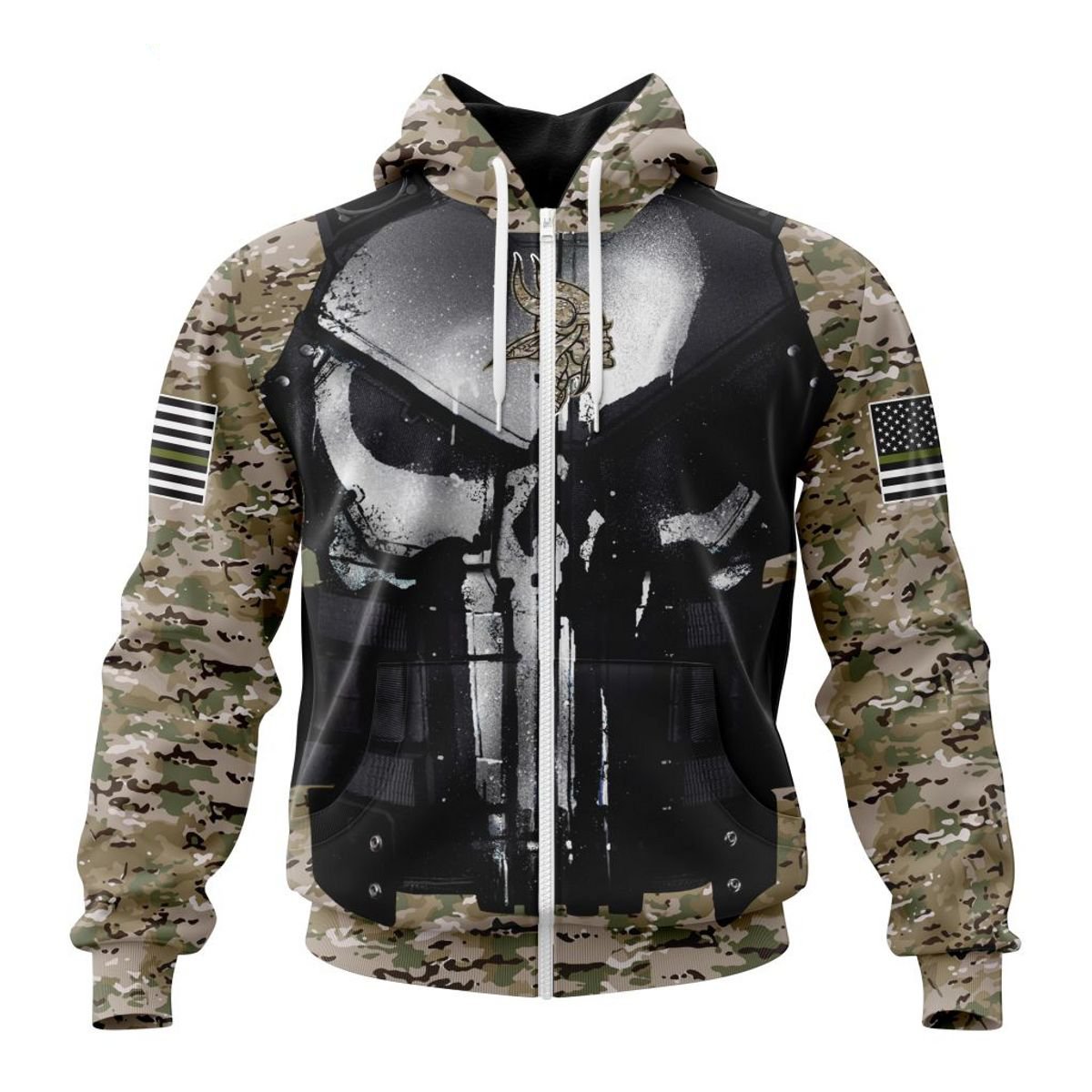 MINNESOTA VIKINGS 3D HOODIE SPECIAL VETERAN KITS