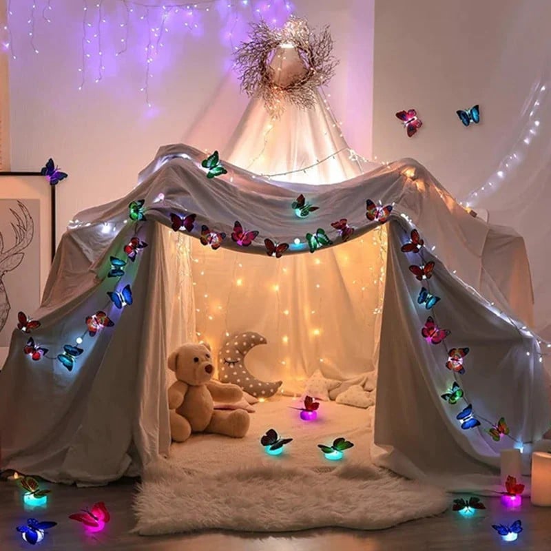 (🌲Early Christmas Sale- SAVE 49% OFF)3D LED Butterfly Decoration Night Light(4 Pcs/Set)-BUY 4 SETS GET 3 SETS FREE & FREESHIPPING