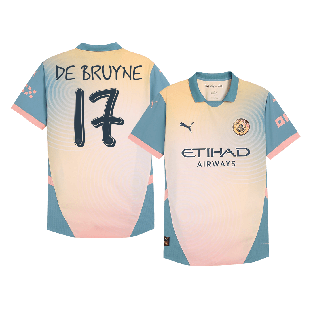 Authentic DE BRUYNE #17 Manchester City Fourth Away Football Shirt 2024/25 Definitely City