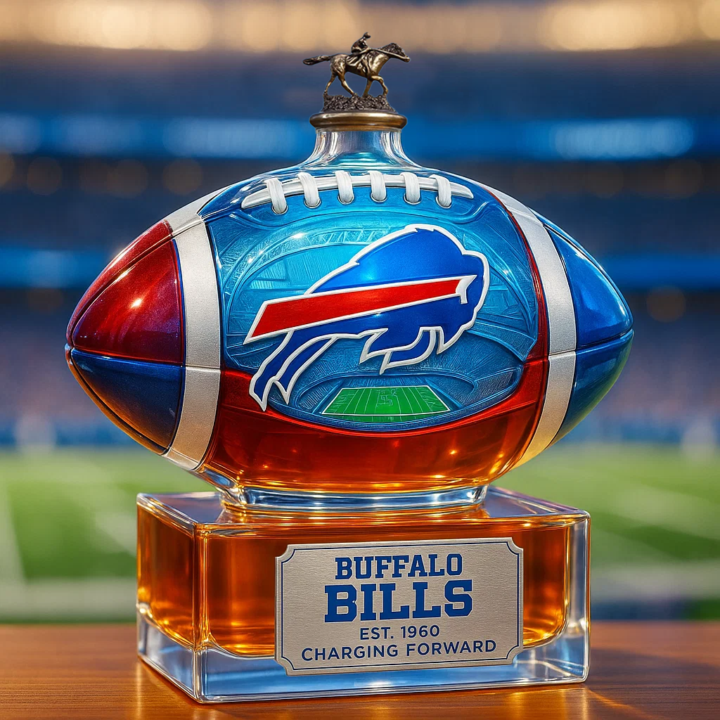 🏈 Charging Forward in Spirit — Buffalo Bills Whiskey Bottle