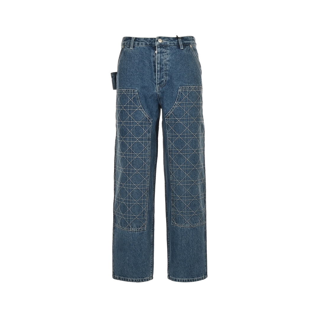 Dior 24Fw embroidered cannage cargo jeans