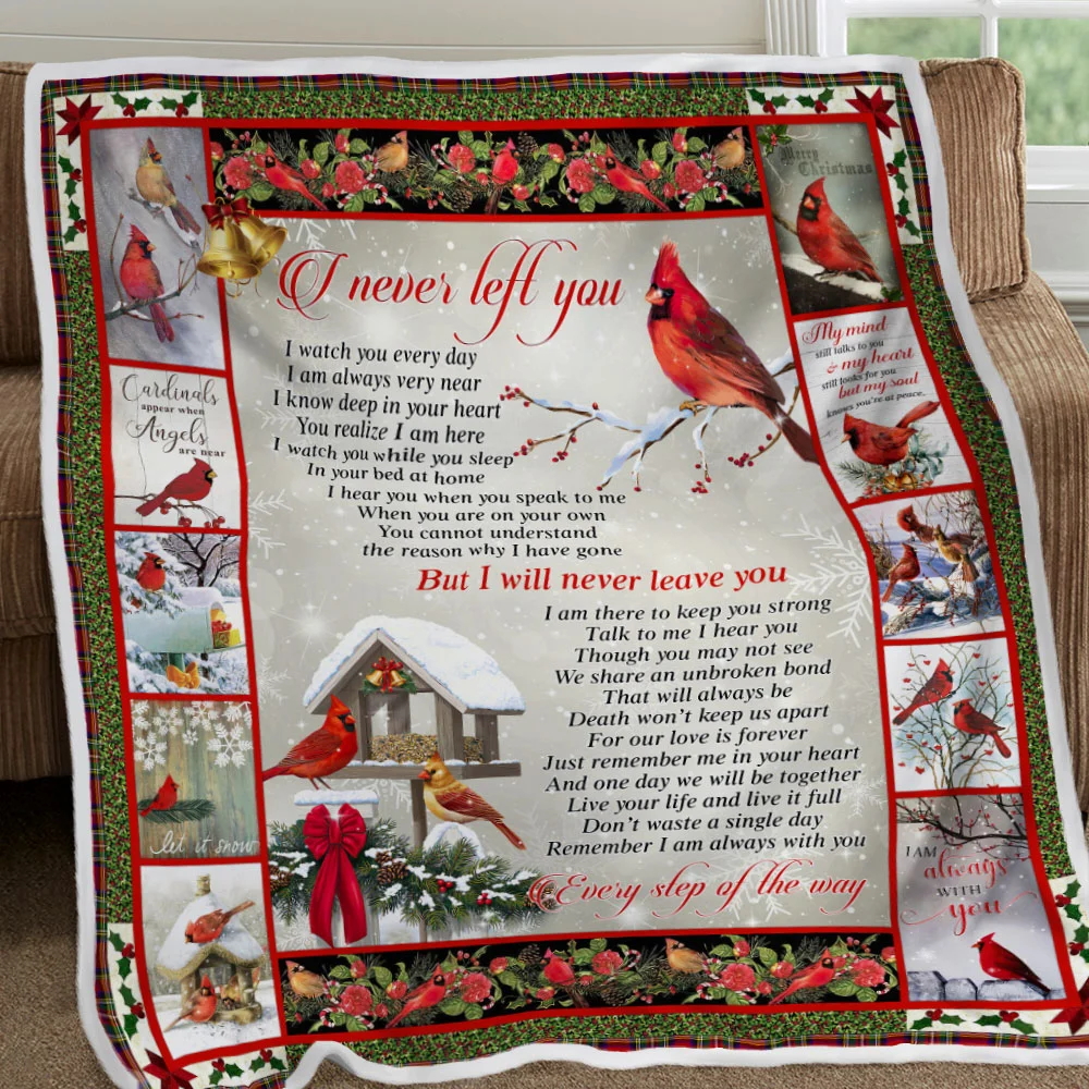I Never Left You, Christmas Cardinal Sofa Throw Blanket