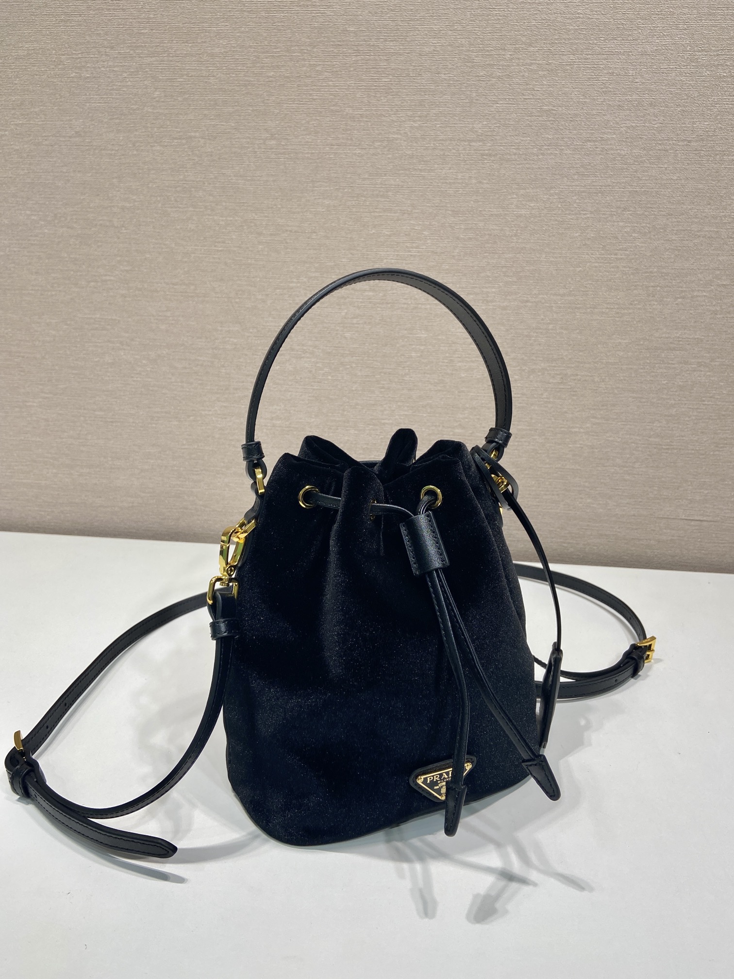 Prada Velvet Bucket Bag 1BE067