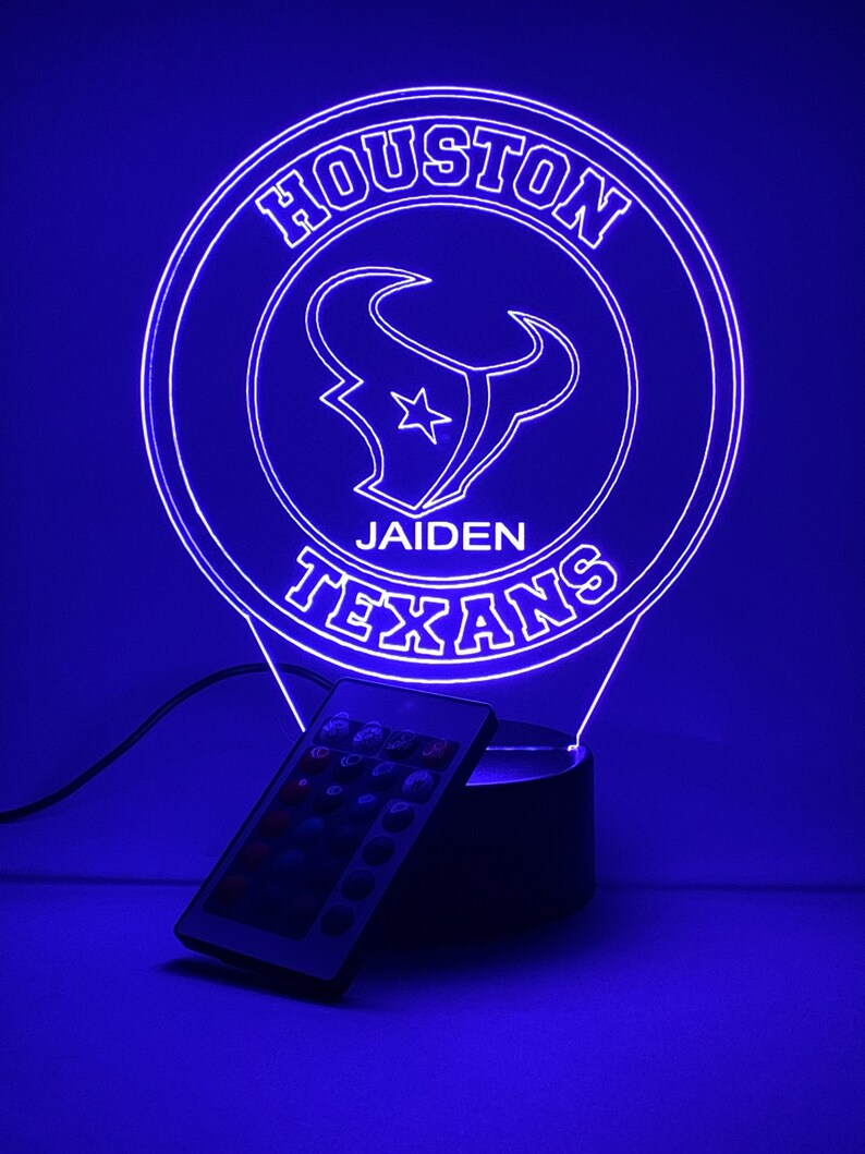 HOUSTON TEXANS 3D LAMP PERSONALIZED