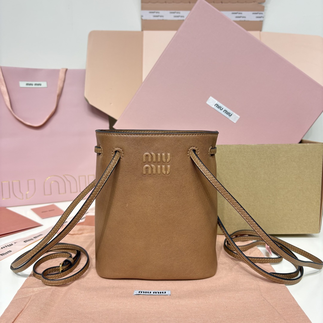 Miu Miu Suede Mini Bucket Bag 5NF460