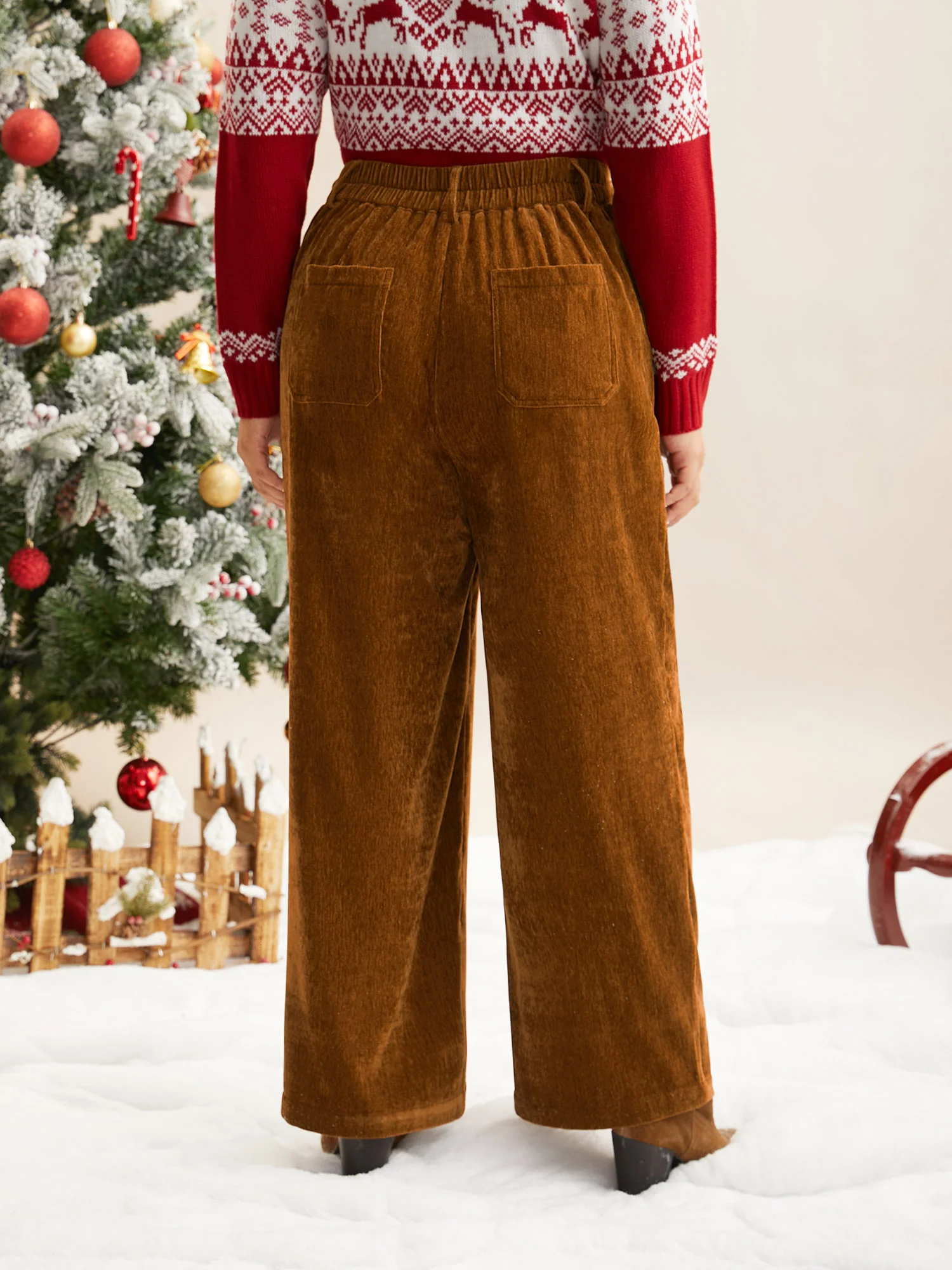 Mid Rise Button Up Straight Leg Pants