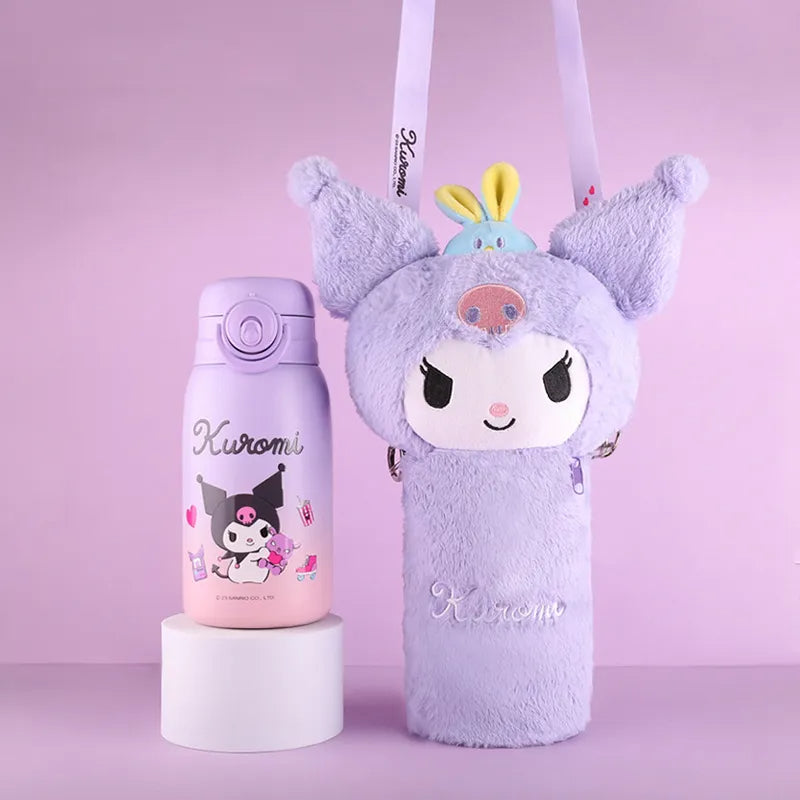 Hello Kitty Melody Kuromi Plush Water Bottle Carrier