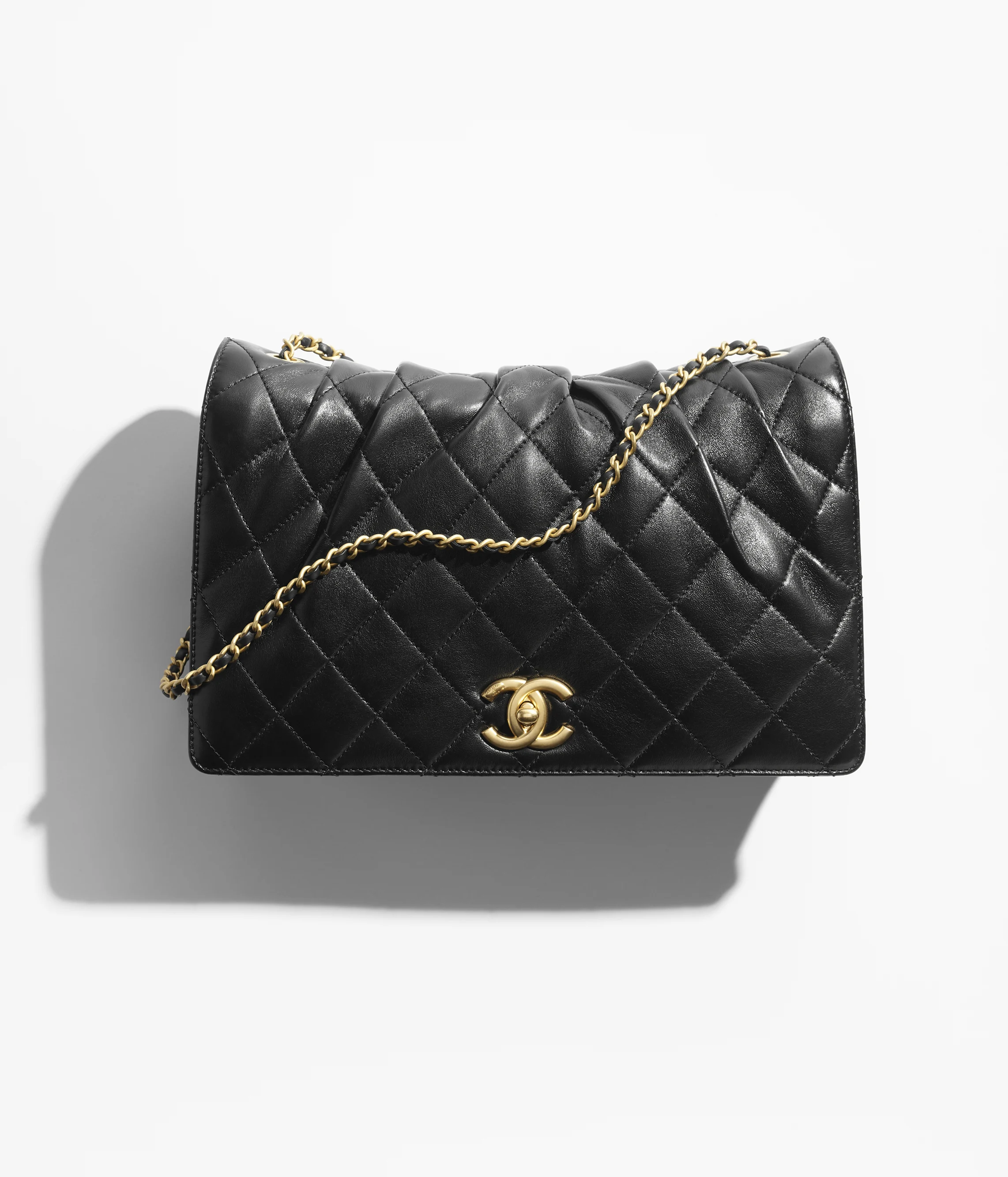 Chanel Large Flap Bag Shiny Lambskin & Gold-Tone Metal Black AS5547-B20292-94305