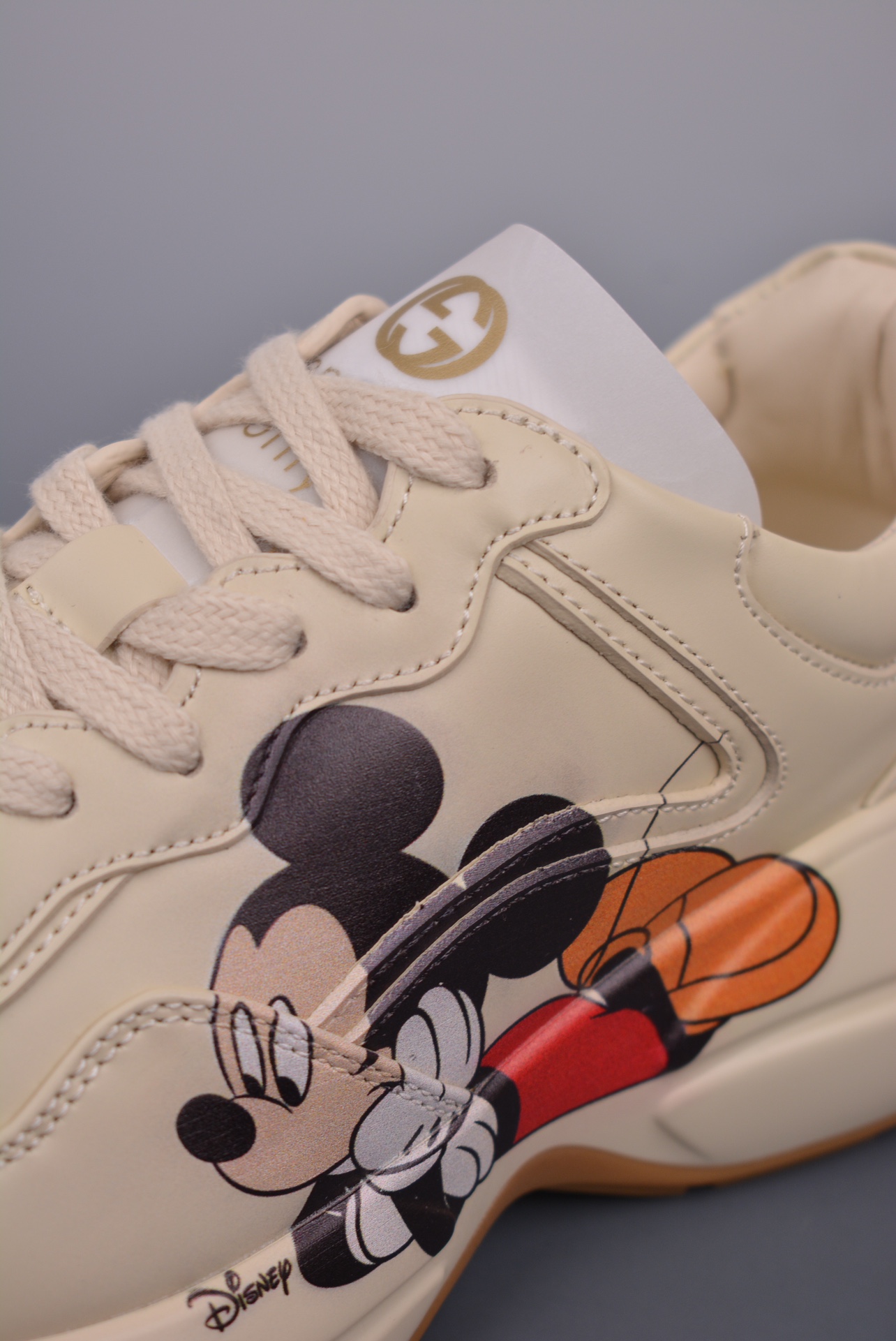 Gucci Ivory Mickey Print Raw Rubber