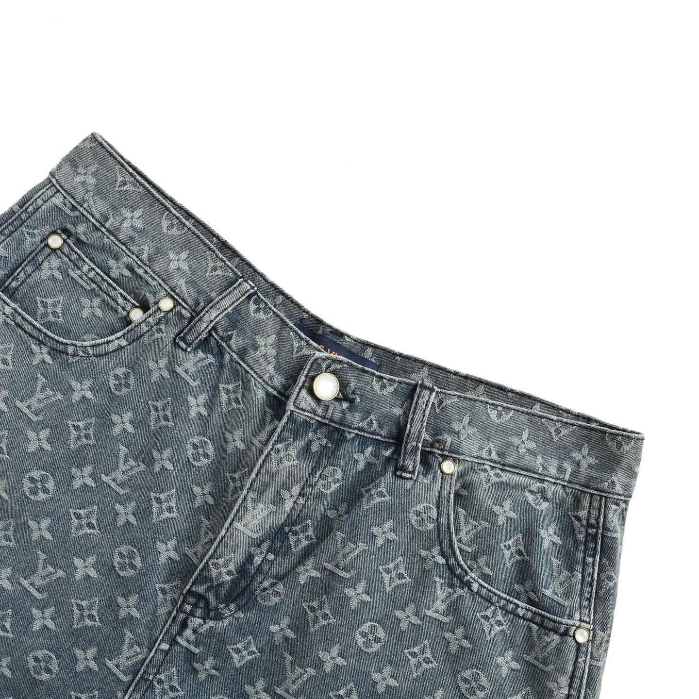 Louis Vuitton 25ss blue jacquard denim shorts