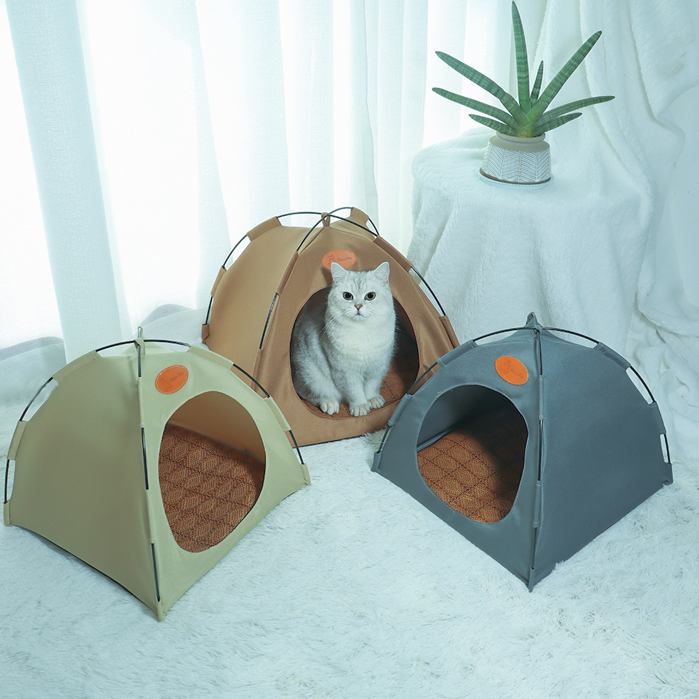 🔥Last Day Promotion-[SAVE 50% OFF]--Foldable & washable pet tent nest for cats and dogs/Breathable & Cooling mat--BUY 2 GET FREE SHIPPING NOW!!!