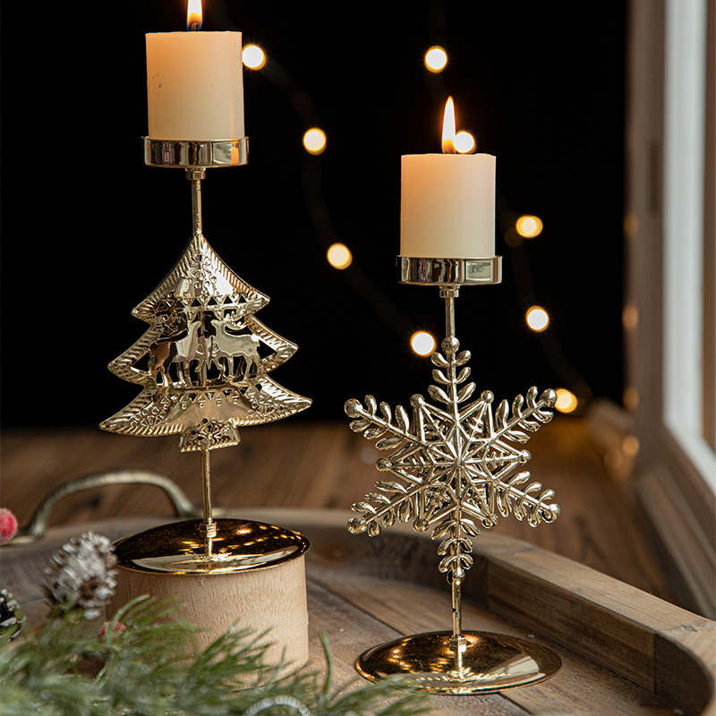 🌲🕯️2024 Vintage Metal Christmas Candle Holder