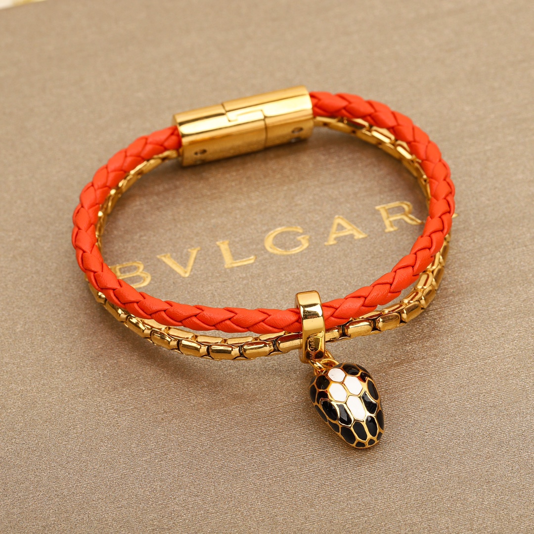 Bulgari snake head double bracelet