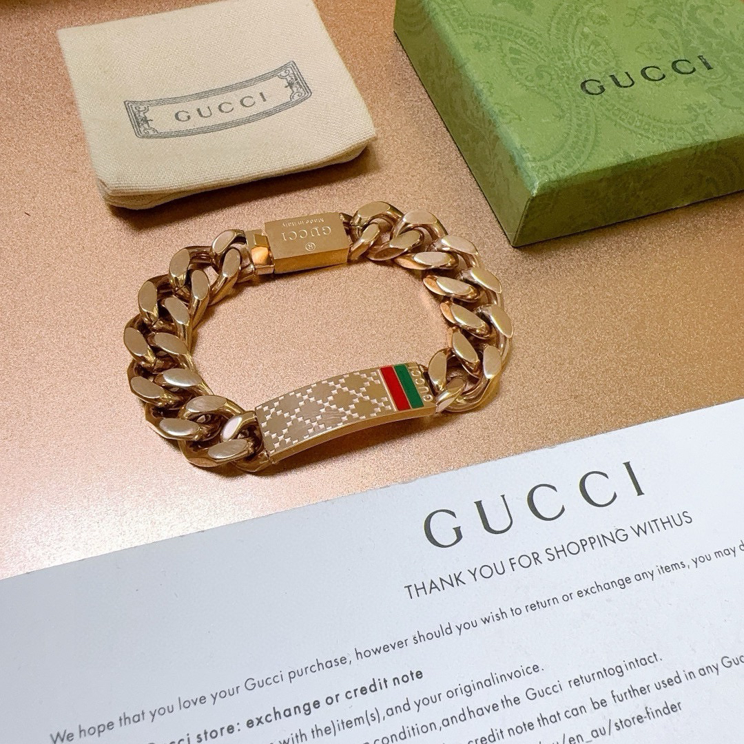 Gucci chain rose gold hand bracelet