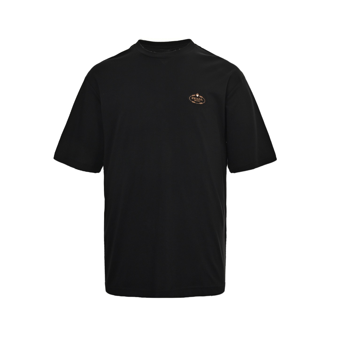 Prada 25ss short-sleeved shirt with embroidered chest patch and logo