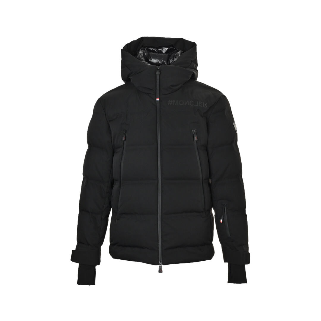 Moncler double-sided long zipper hooded down jacket