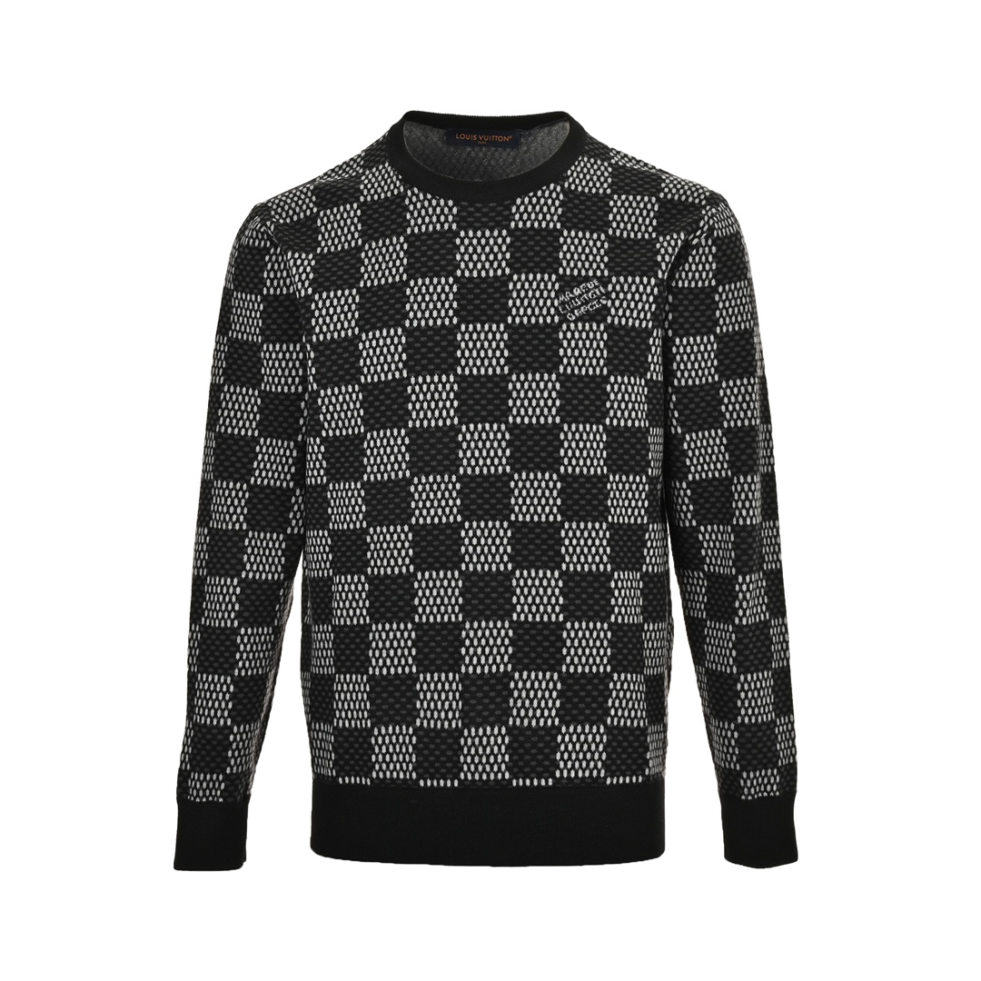 Louis Vuitton 24Fw checkerboard jacquard-knit sweater