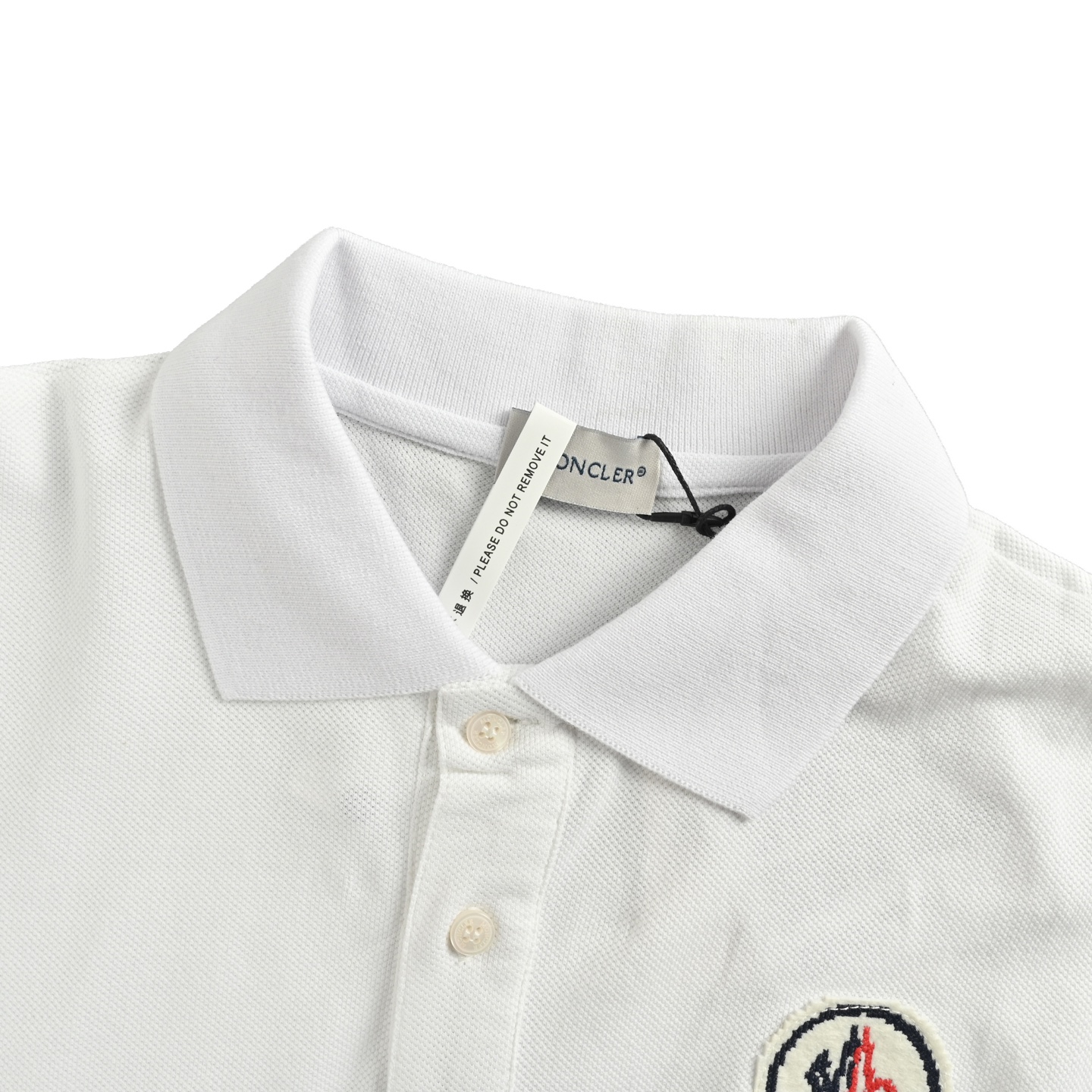 Moncler 25ss embroidered logo polo short sleeve