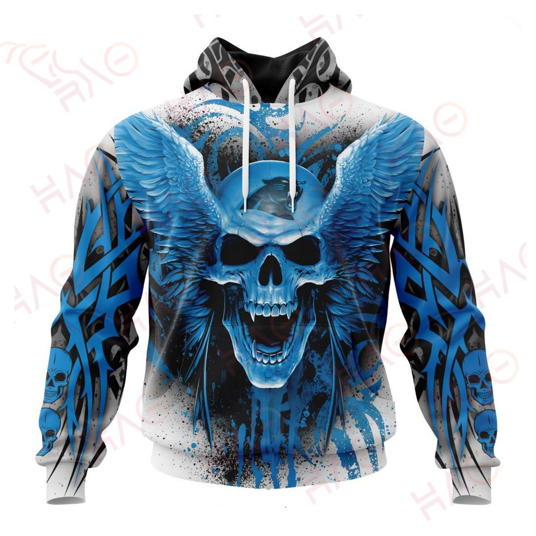 CAROLINA PANTHERS 3D HOODIE SKULL ART