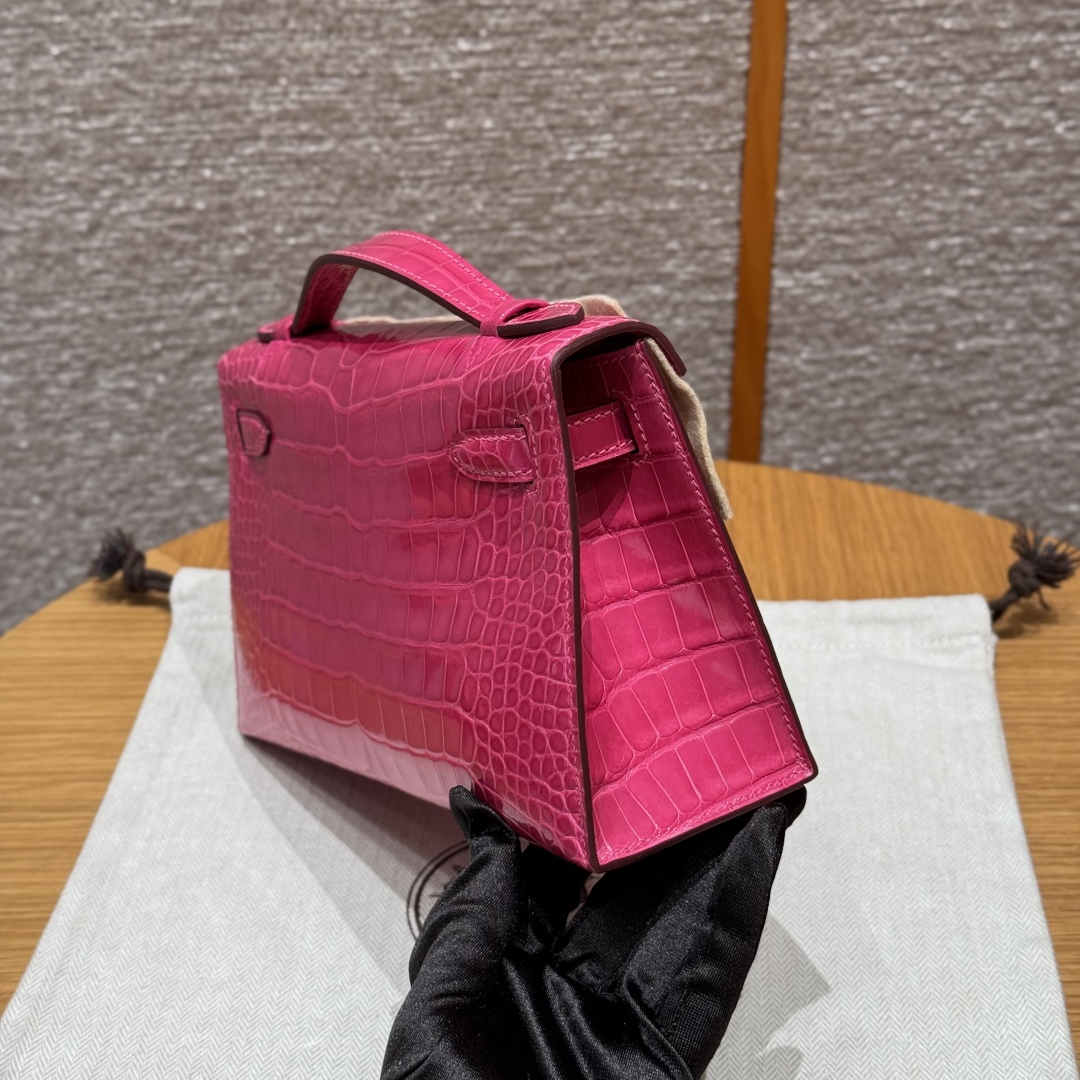 Hermès Kelly Pochette 5JFuchia (Handmade to order)