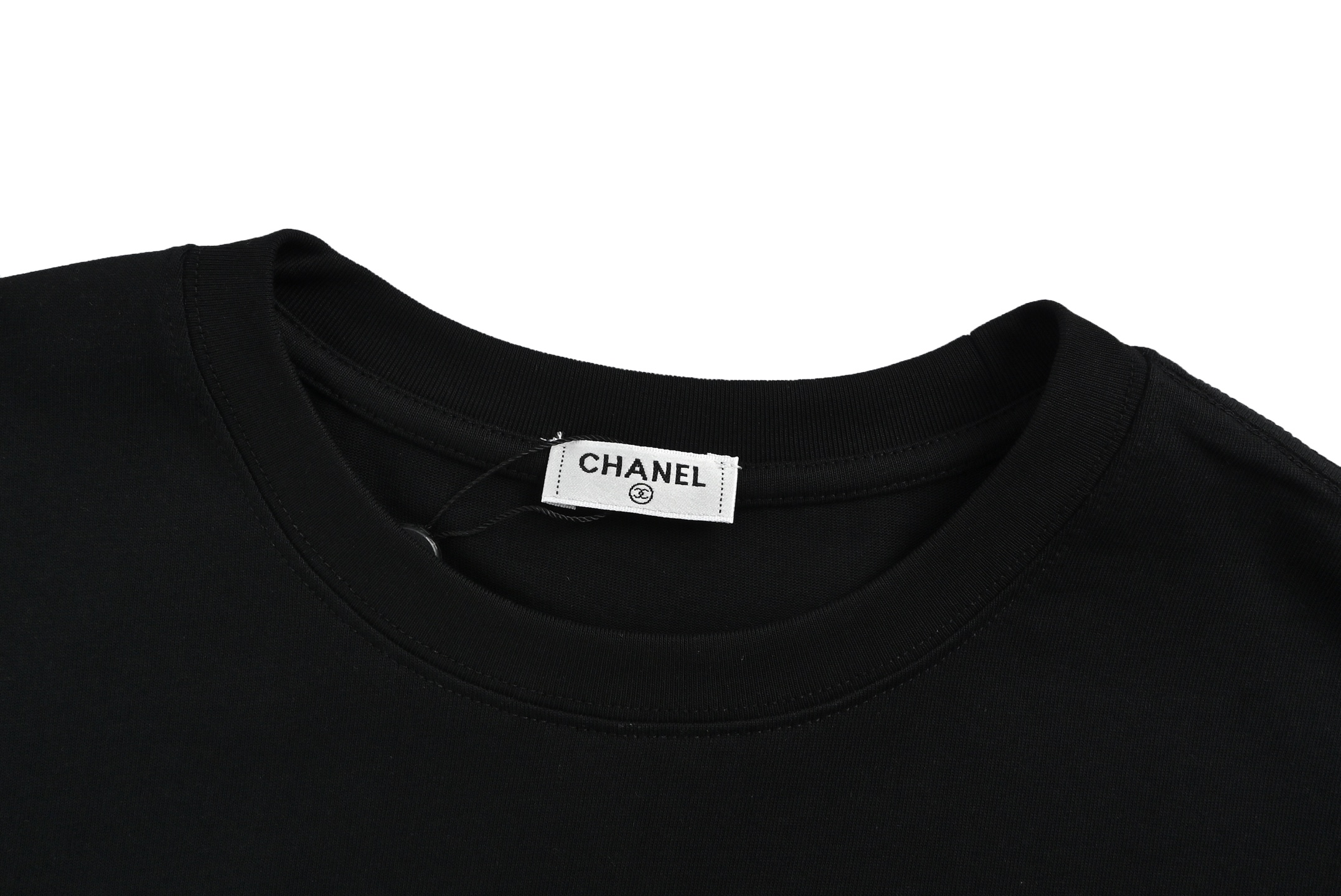 Chanel 25ss double C letter print short sleeve