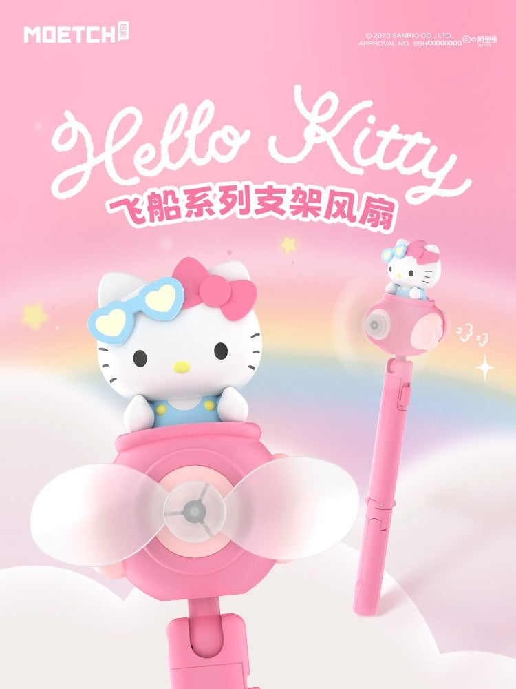 Sanrio Handheld Fan Portable, Mini Hand Held Fan  Personal Desk Table Fan with Base for Women Girls Kids Outdoor